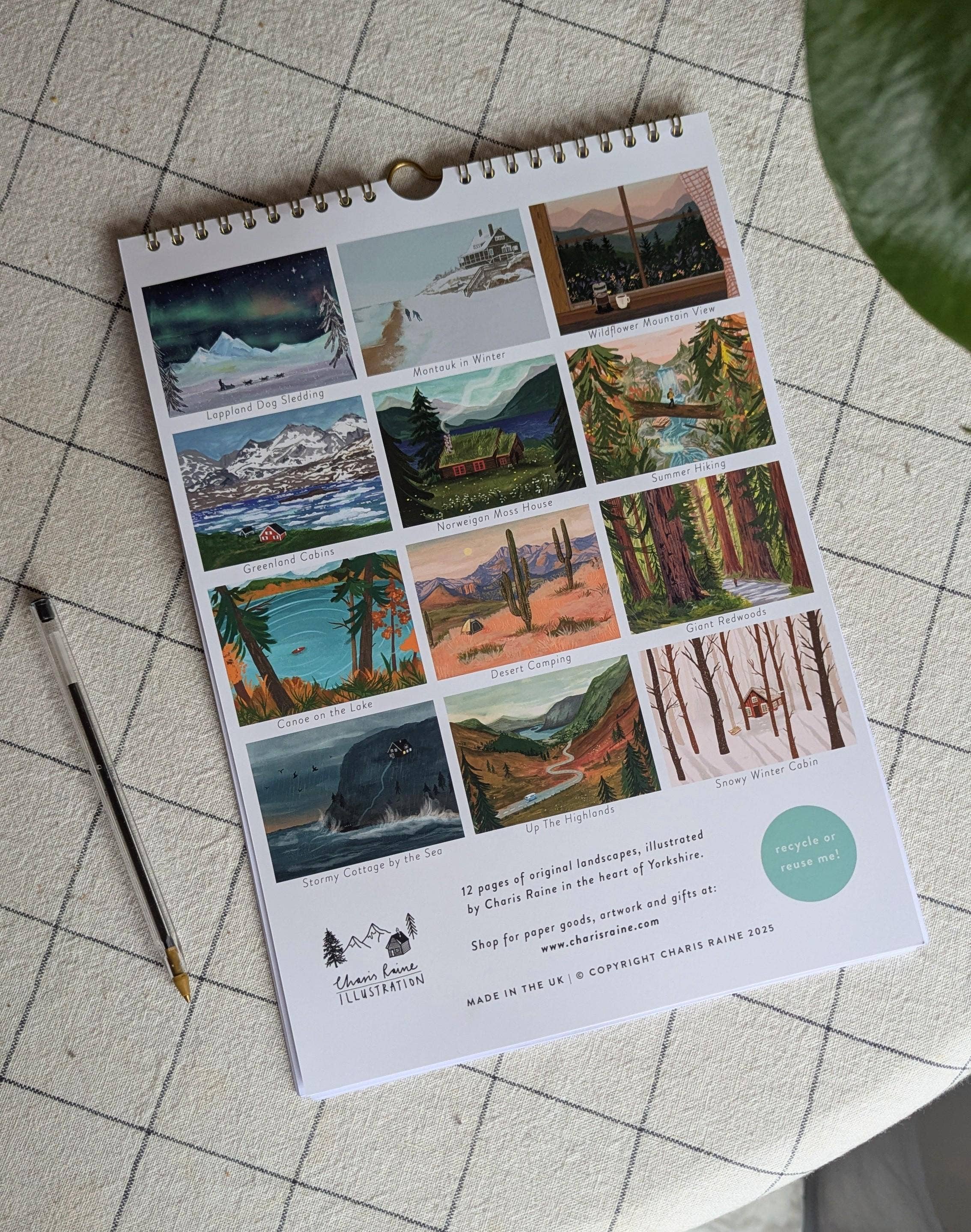 Charis Raine Illustration - Wholesale Calendar - 2026 Illustrated Landscapes Calendar A44