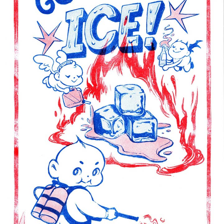GO TO HELL, ICE! // RISOGRAPH PRINT for wholesale by Mo McMasters