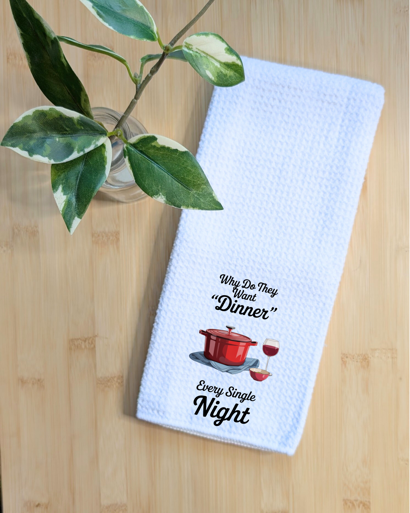 Creations by Terra - Wholesale Tea Towel - Tea Towel Waffle Fabric Kitchen Sarcastic Funny 16" x 24" 0