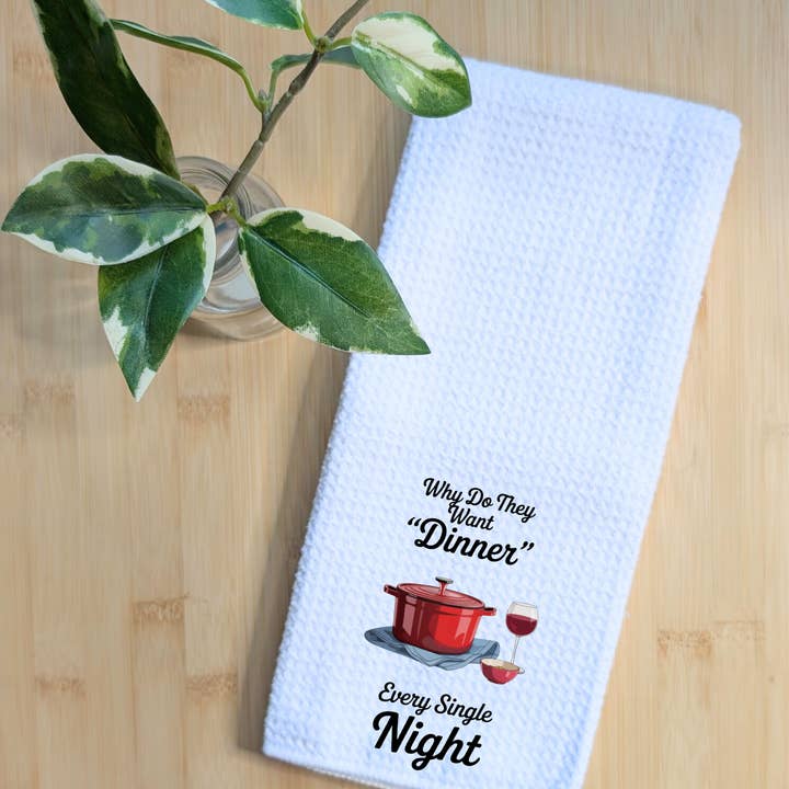 Creations by Terra - Wholesale Tea Towel - Tea Towel Waffle Fabric Kitchen Sarcastic Funny 16" x 24" 0