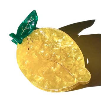 Solar Eclipse - Wholesale Hair Clip - Women's - Hand-painted Lemon Fruit Claw Hair Clip | Eco-Friendly 0
