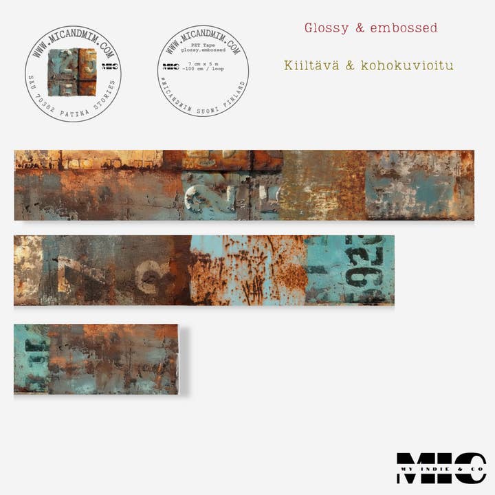 MIC | Ruban PET (Brillant & Gaufré) : Histoires de Patine pour la vente par MIC & MIM Premium Paper Shop
