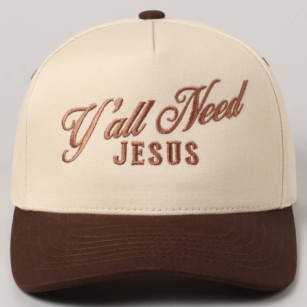 Fashion City - Wholesale Trucker Hat - Unisex - Y'all Need Jesus Lettering Embroidered Trucker Hat38