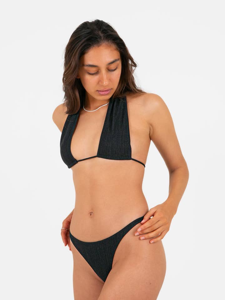 Tanga - black knit - bottom for wholesale by Poolday