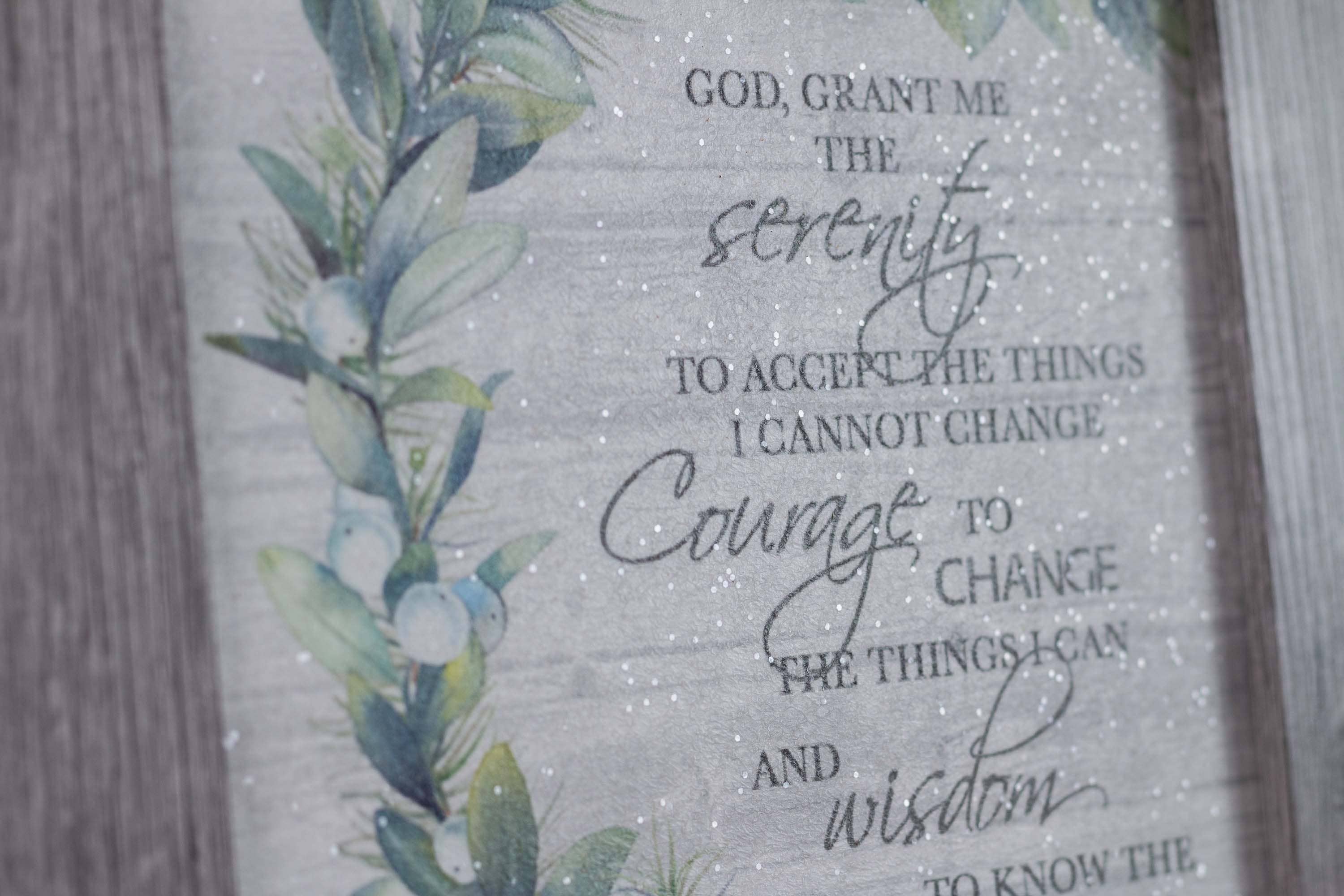 Summer Snow Art - Wholesale Sign - God Grant Me The Serenity Prayer Floral Art Sign Decor3
