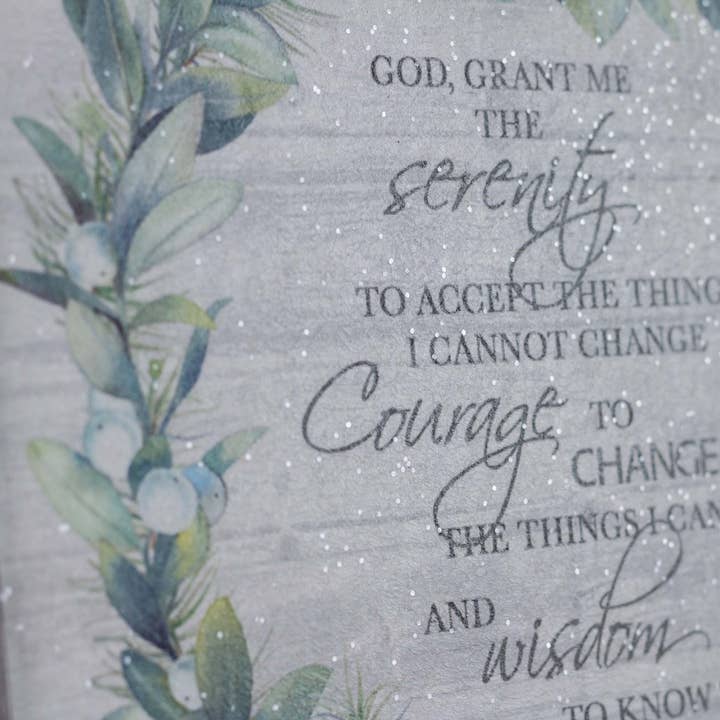 Summer Snow Art - Wholesale Sign - God Grant Me The Serenity Prayer Floral Art Sign Decor3