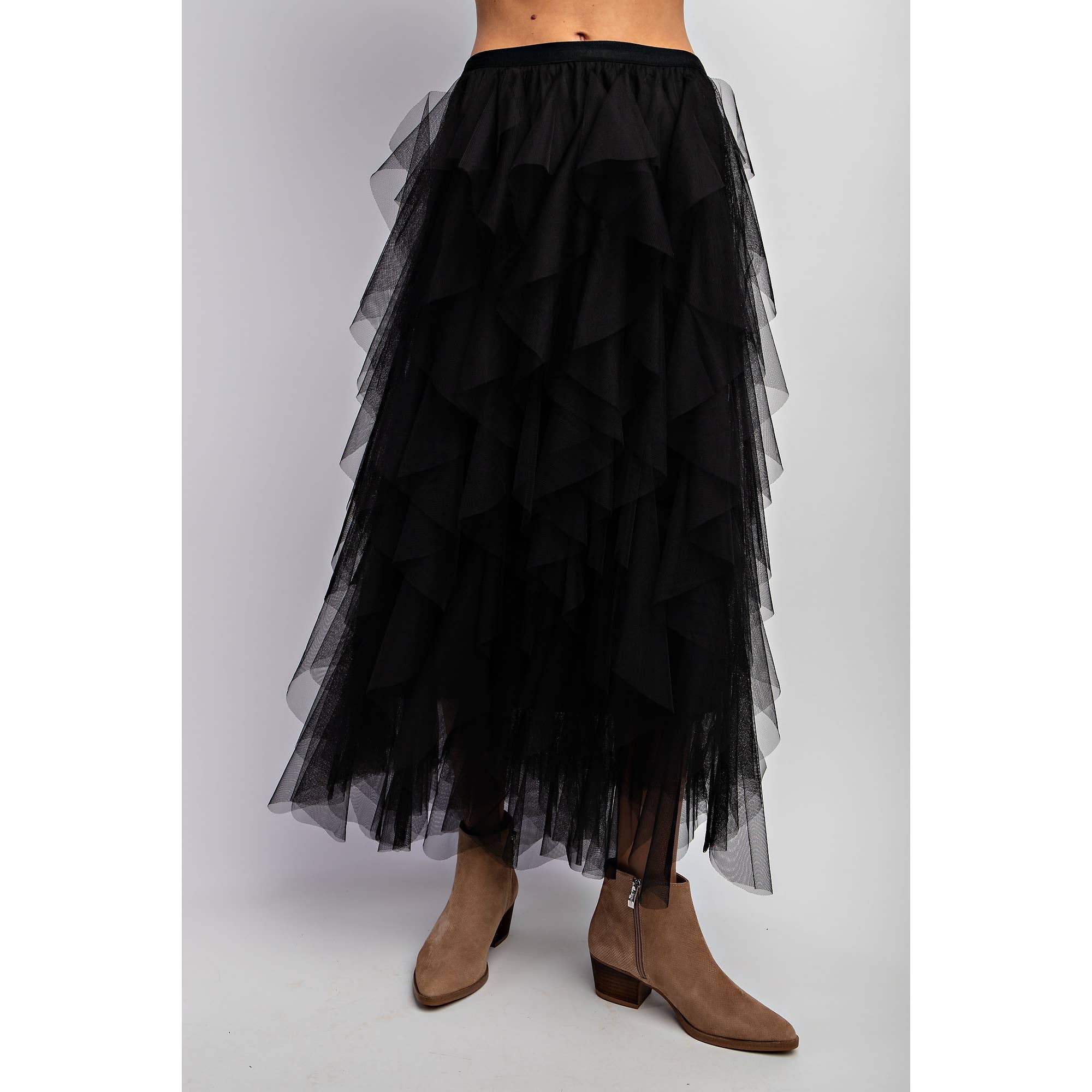 Sweet Generis - Wholesale Skirt - Women's - CASCADING TULLE MESH LAYERED MAX SKIRT1
