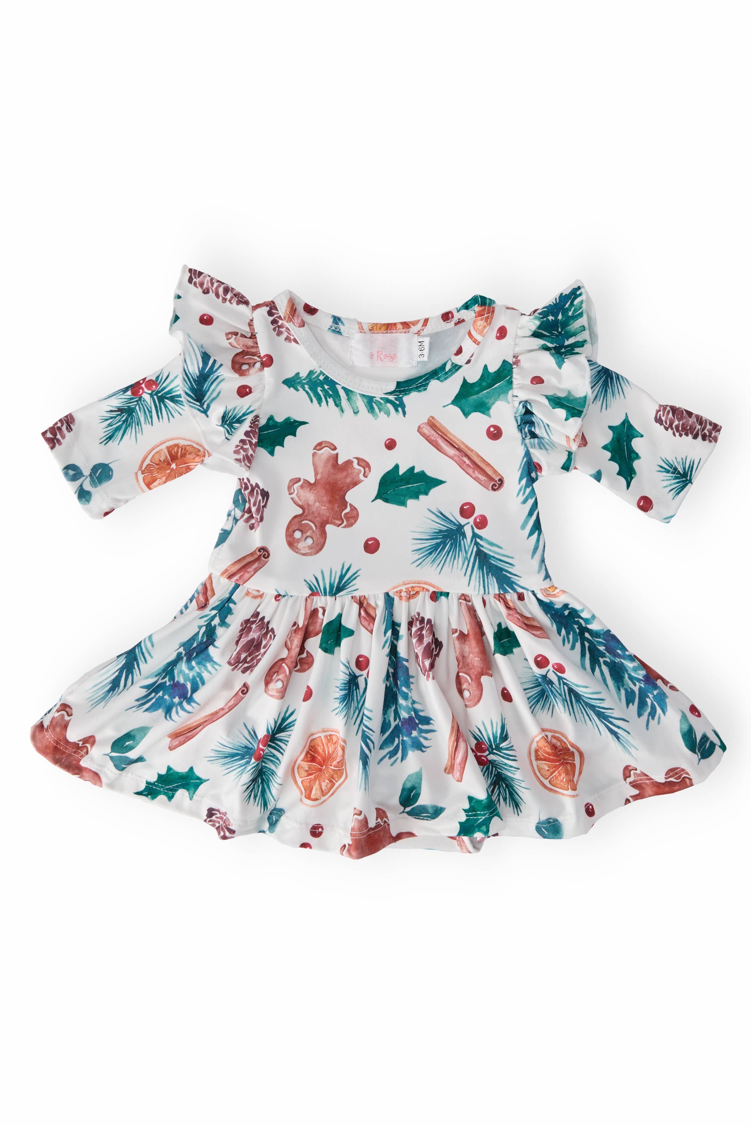 Mila & Rose - Wholesale Bodysuit (Non-Footed) - Baby - Classic Christmas Twirl Flutter Bodysuit0