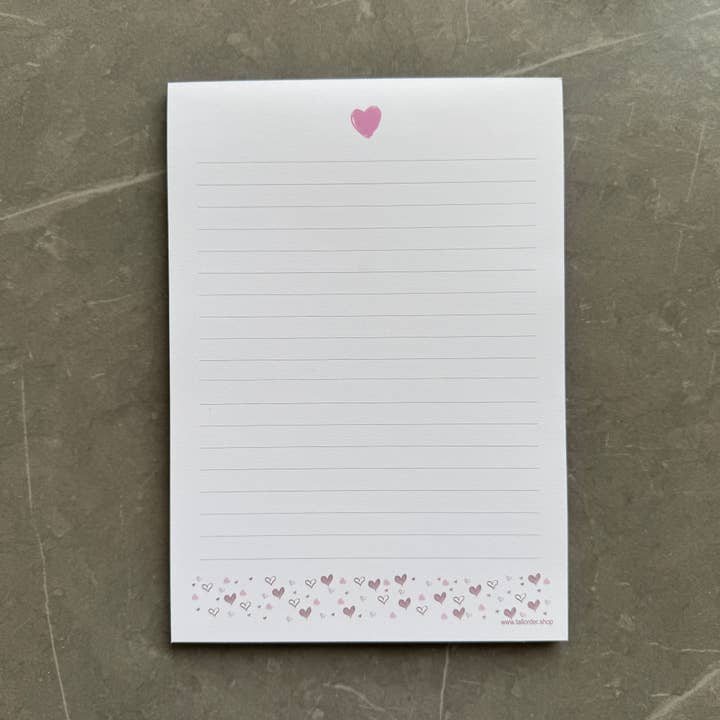 Tall Order - Wholesale Notepad - A5 Notepad with Heart Pattern, Jotter, Love Letter Lined Pad1