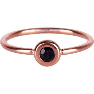 R958 Rosegold-Plated Doughnut And Black Crystal for wholesale by Charmin's Ringen
