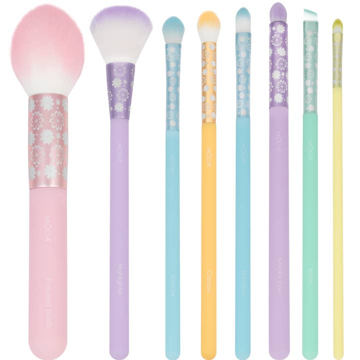 MŌDA® Posh Pastel Make-up-Pinsel-Set, 8-teilig für den Großhandel von Royal Brush Mfg. Inc.