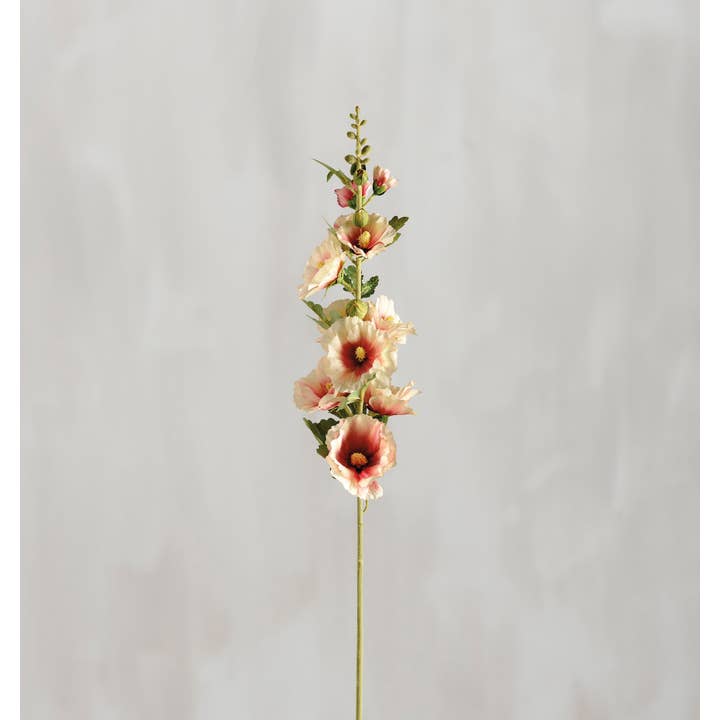 Primitives by Kathy - Wholesale Artificial Flowers - Pink Hollyhock Floral Pick