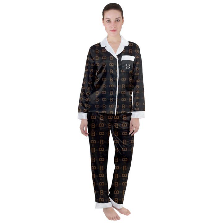 Långärmad satinpyjamasuppsättning för kvinnor för wholesale av Baffeu