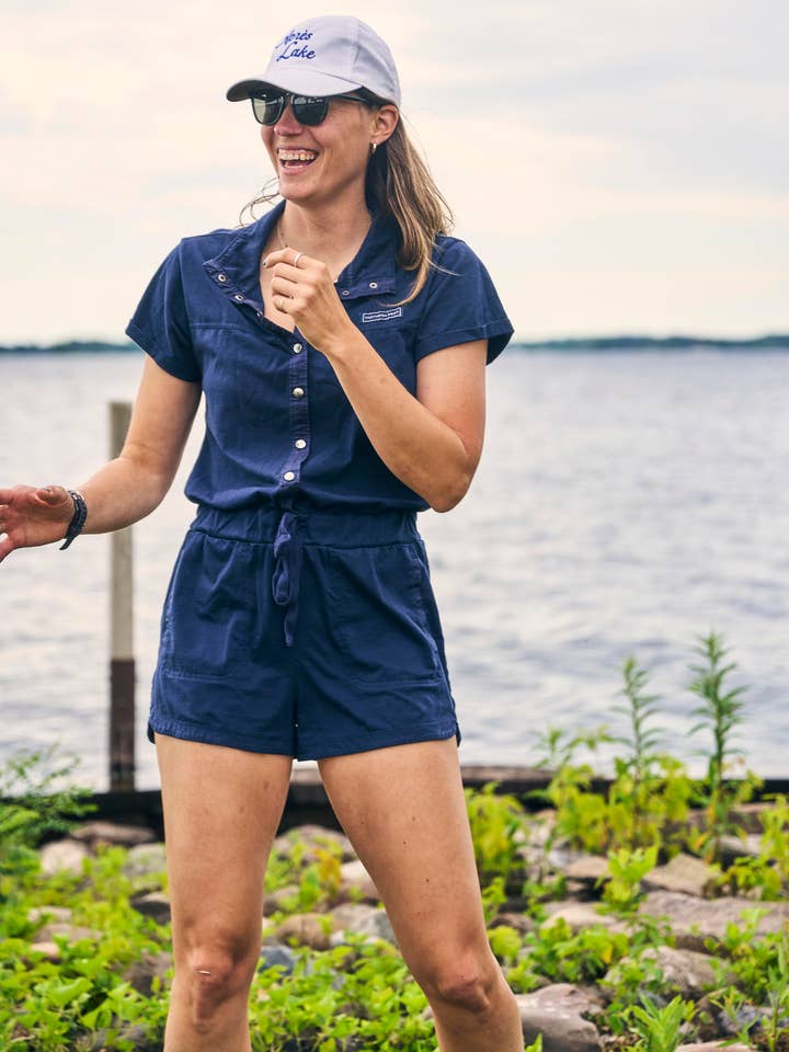 Navy Romper for wholesale by Northern Drift