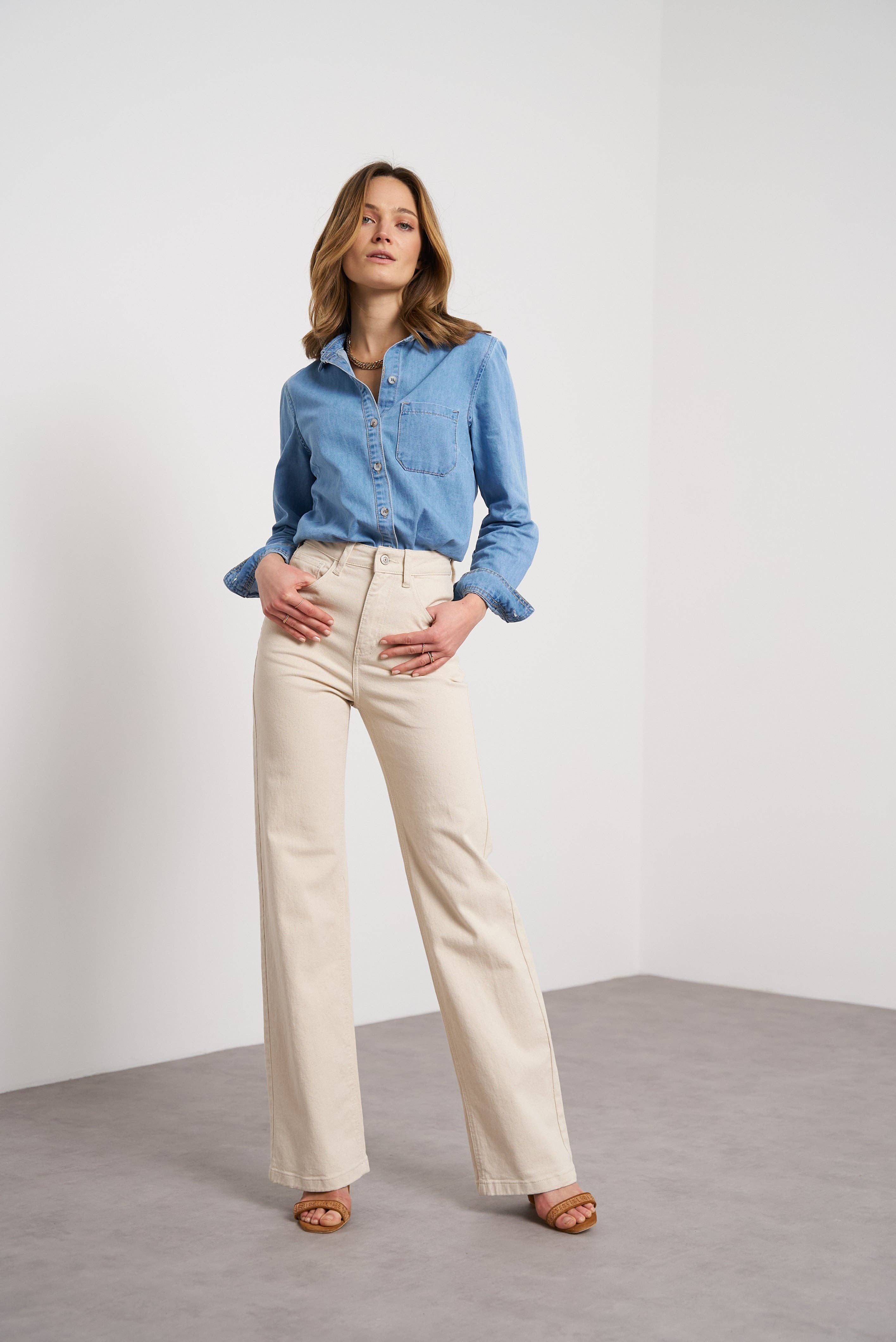 Oraije Paris - Vendita all'ingrosso Jeans - Donna - Jeans Barbara a gamba larga34