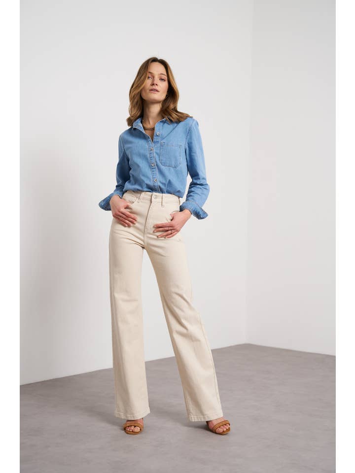 Oraije Paris - Vendita all'ingrosso Jeans - Donna - Jeans Barbara a gamba larga34