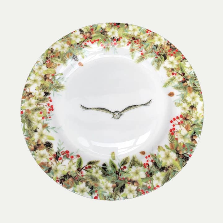 Vild vinterkrans och snöuggla - 8' sidoplatta för wholesale av Cheney Penrose Designs