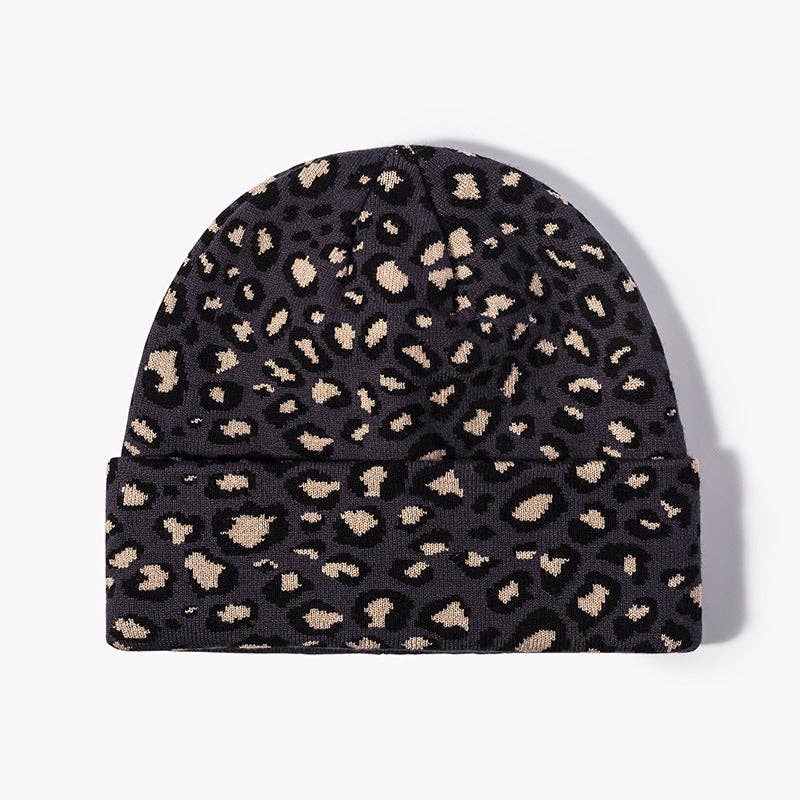 Dipped Shop – Engroshandel Beanie - Dame – Leopardprint Udendørs strikket hue DPKB02014