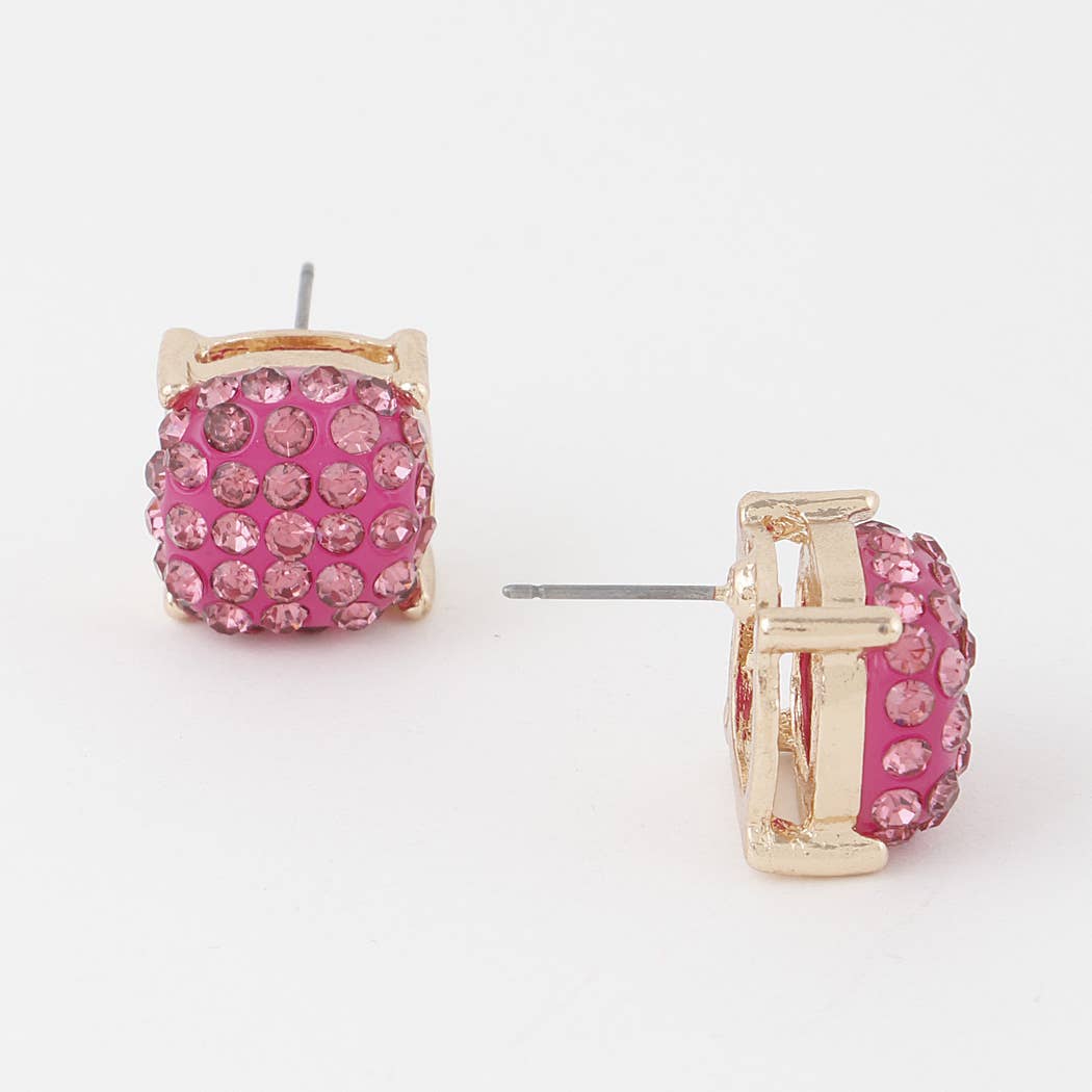 3AM BY H&D ACCESSORIES - Wholesale Stud/Post Earrings - Glitter Studded Cubic Earrings5