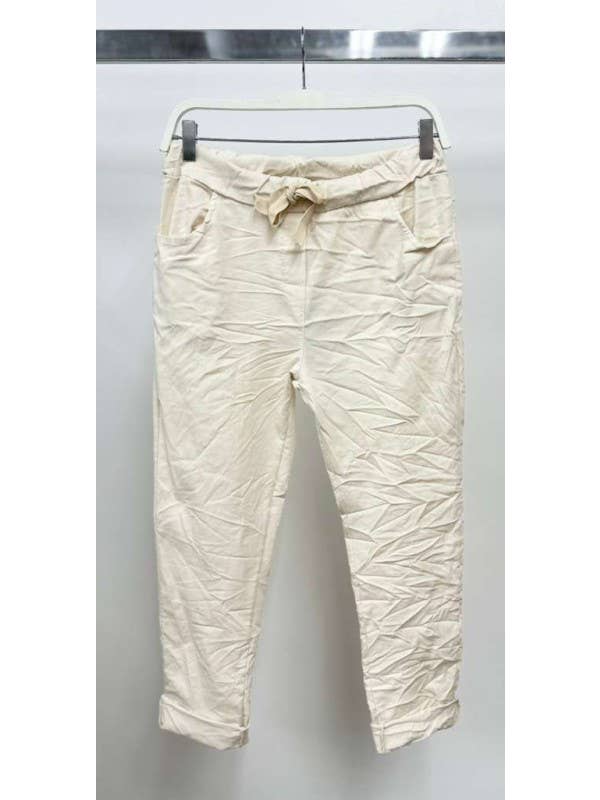 VENTI6 - Vendita all'ingrosso Pantalone - Donna - JOGGERS CON COULISSE INCRESPATI A TINTA UNITA (50060)31