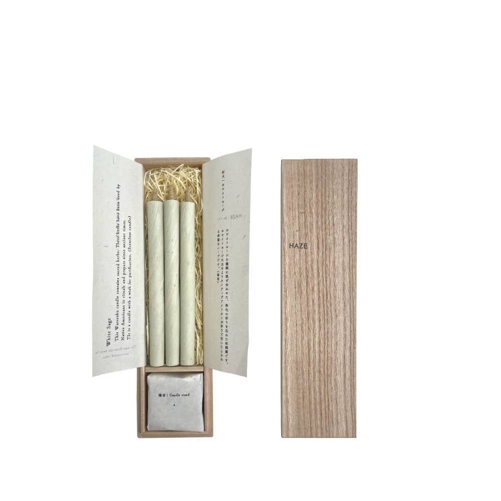 Japan Best - Wholesale Tapered Candle/Candlestick - Candles for Purification: Charcoal, Sage, Salt4