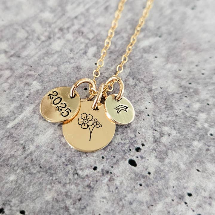 Salt and Sparkle - Wholesale Pendant/Charm Necklace - Graduation Class of 2025 Necklace3