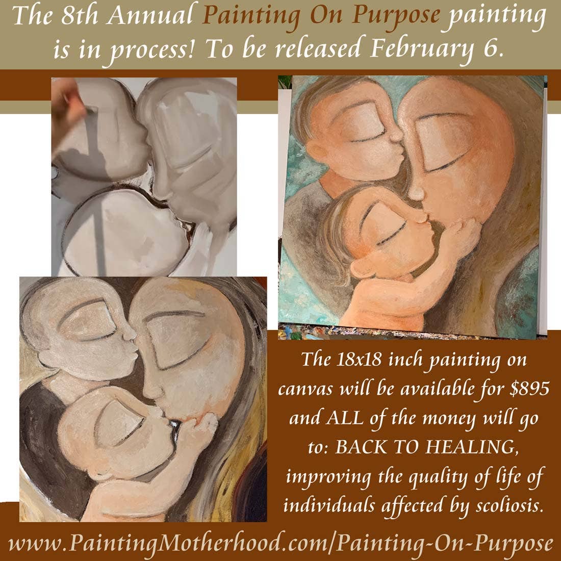 Katie m. Berggren art & design, LLC - Wholesale Art Print - Innocence - 2 Kids Kissing Mommy Art Print3