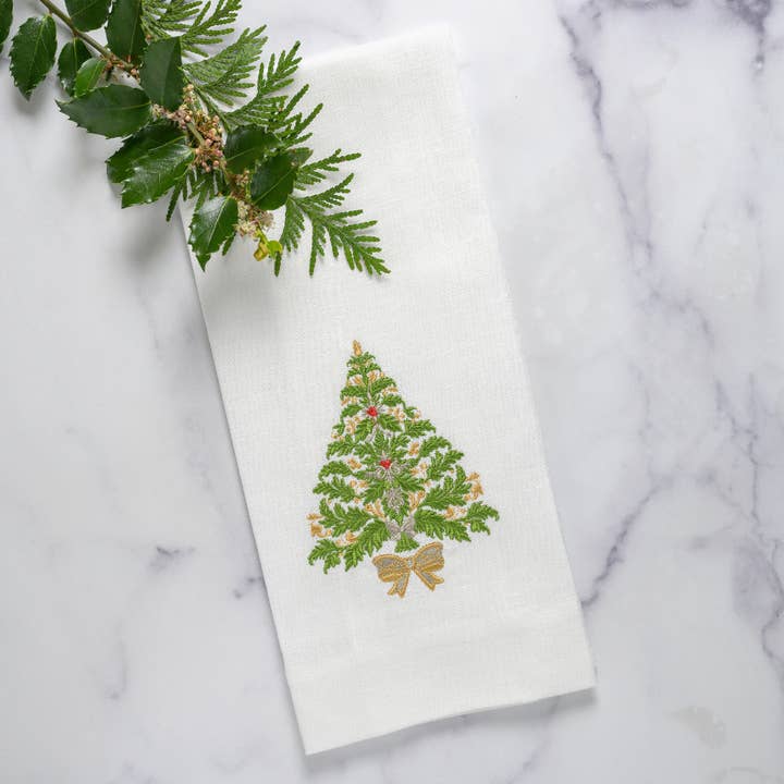 Arte Italica & Crown Linen Designs - Wholesale Tea Towel - Italian Christmas Tree Towel - Holiday/Christmas0