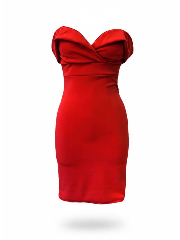 SHORT RED DRESS 9003 for wholesale on Faire1