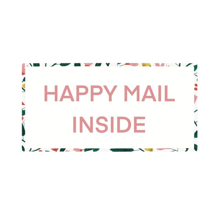 25 Floral happy mail packaging stickers for wholesale by Juli's Art Cafe