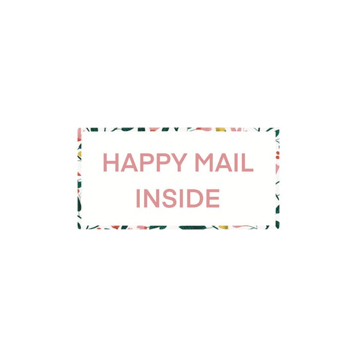 25 Floral happy mail packaging stickers for wholesale by Juli's Art Cafe