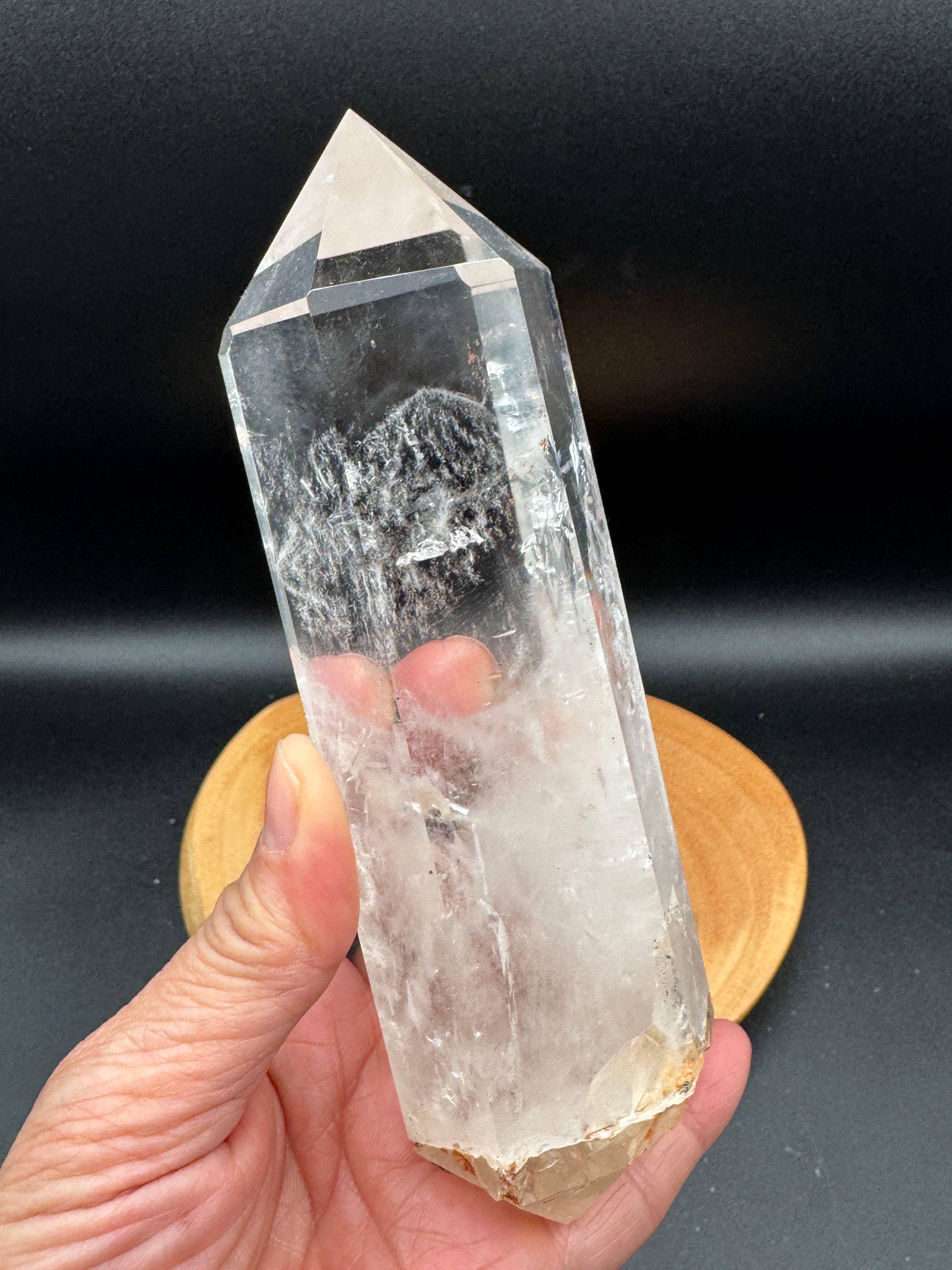 The 7 Directions - Wholesale Spiritual Stone/Crystal - Unique quartz phantom DT on custom stand H2854
