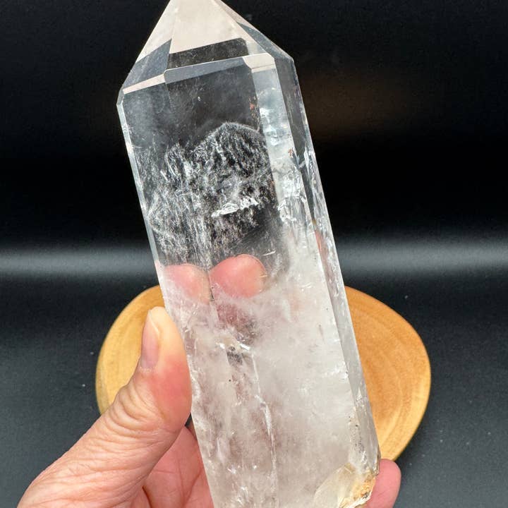 The 7 Directions - Wholesale Spiritual Stone/Crystal - Unique quartz phantom DT on custom stand H2854