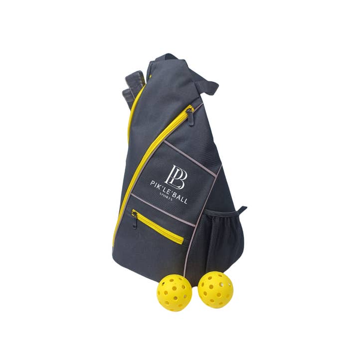 Pik 'le' Ball - Wholesale Sports Bag - Unisex - Sporty Sling Yellow Pik’le’Ball Sports Pickleball Sling Bag - Stylish, Durable and Waterproof Design