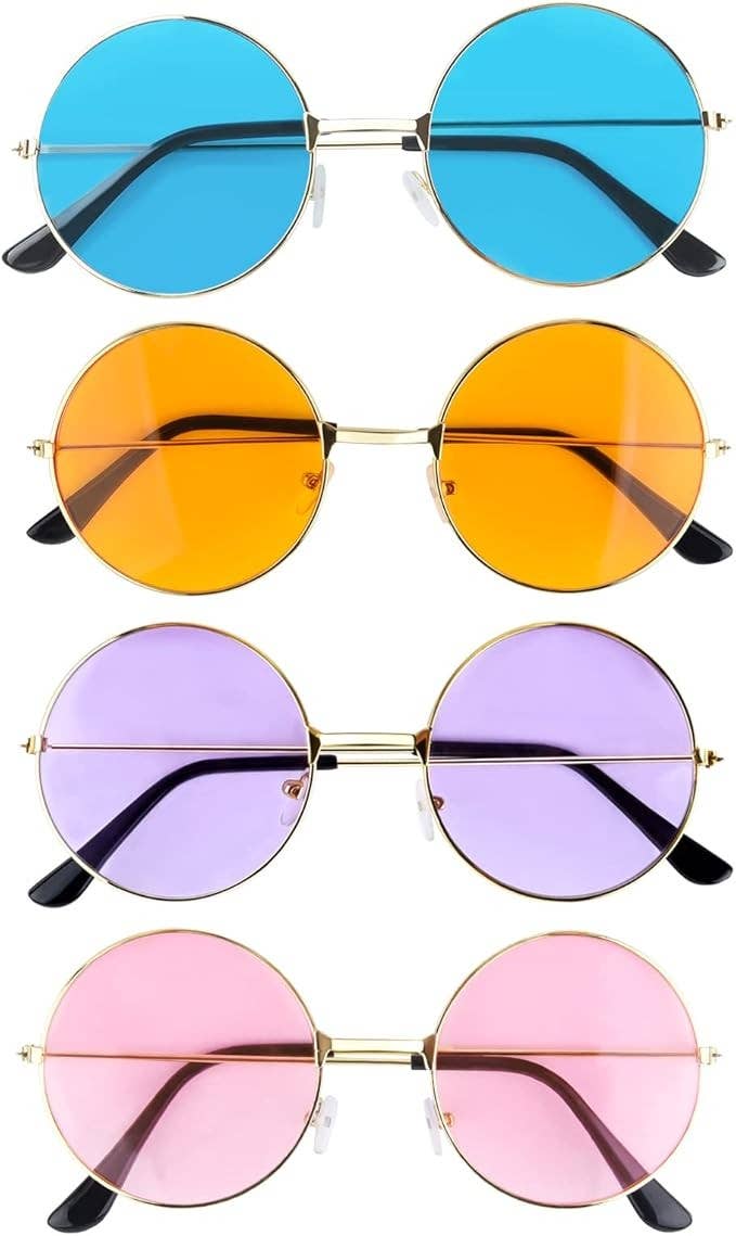 Syrrios Gifts LLC - Wholesale Sunglasses - Unisex - Retro Round Vintage Hippie Sunglasses Festival Rave Costume17