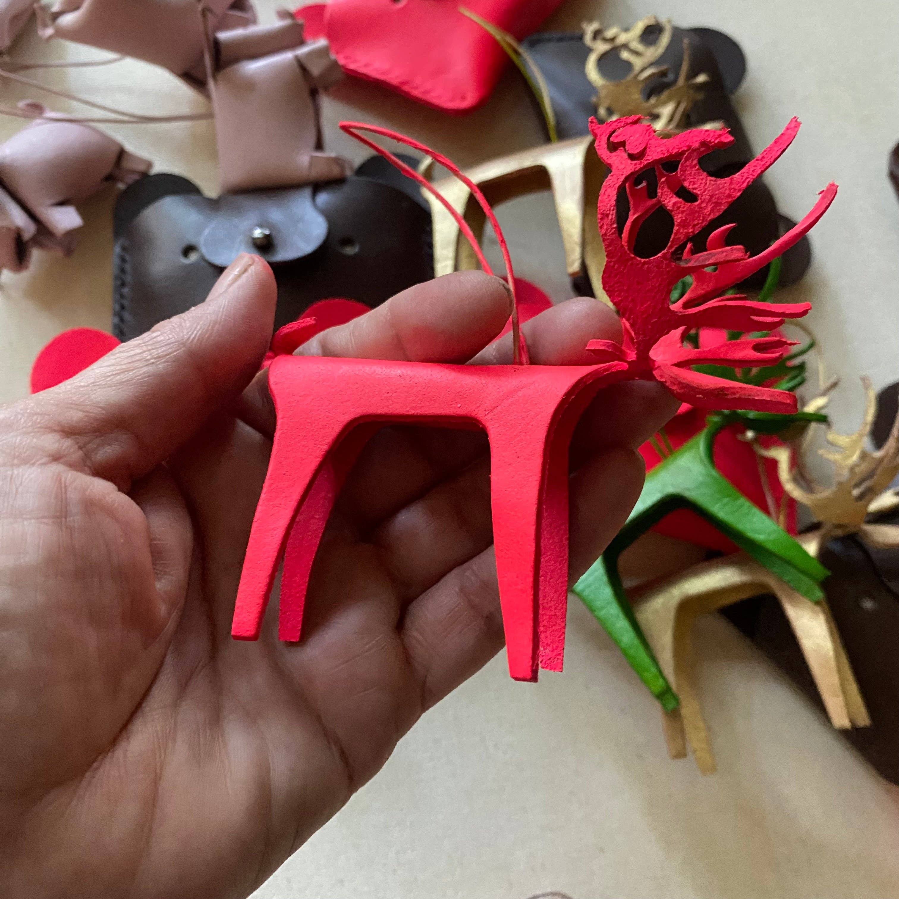 The Merchant Studio – wholesale Ornament – Leather Reindeer Ornament14