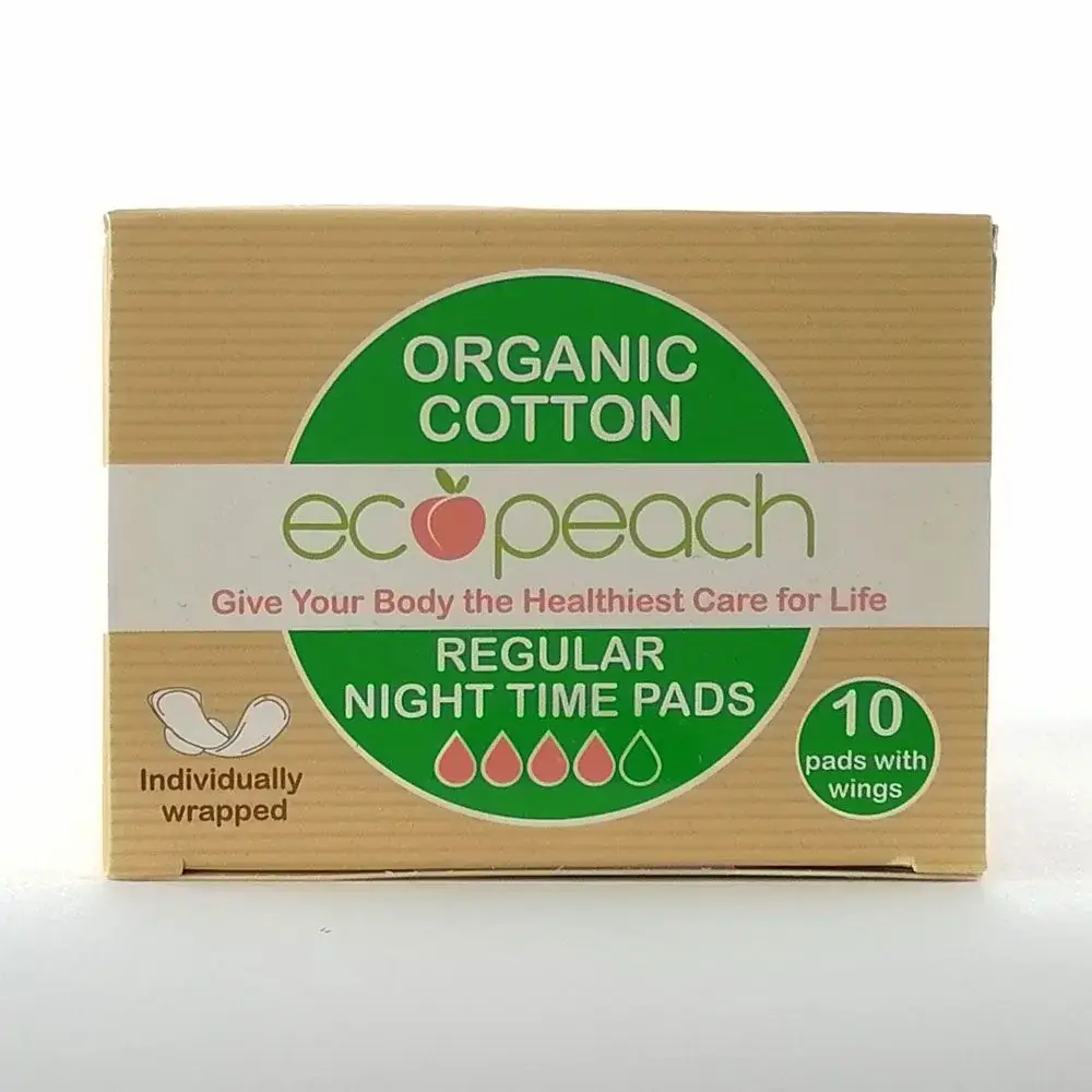 Beaming Baby – wholesale Menstrual pad/liner – Ecopeach Organic Cotton Night Time Pads (10 pads)3
