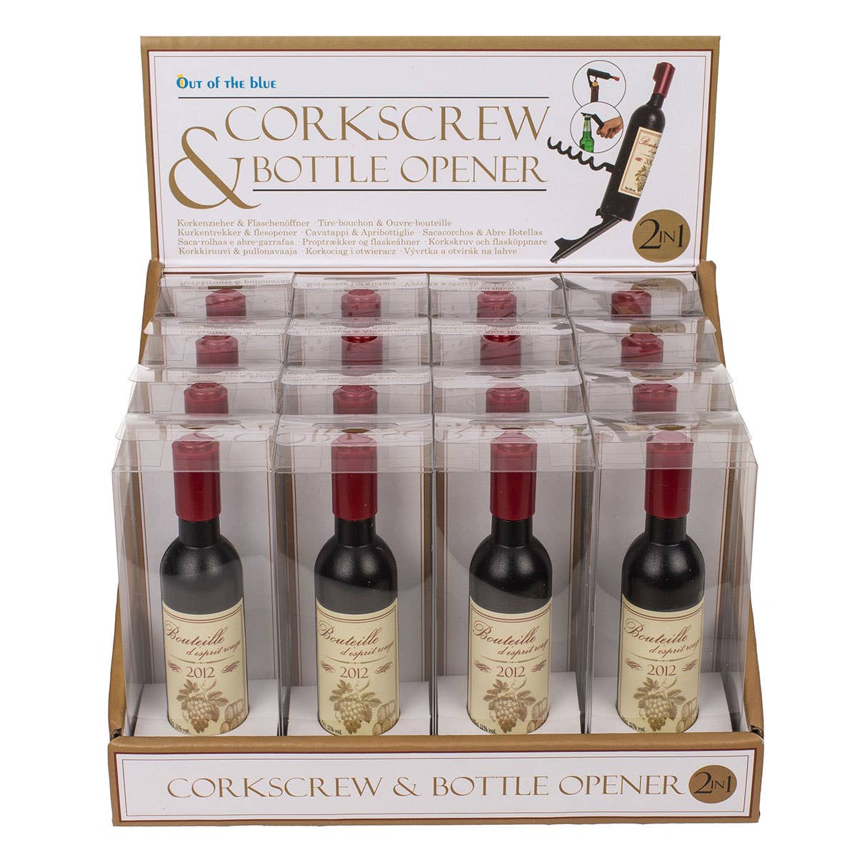 Accentra - Wholesale Fles/wijnopener - Kurkentrekker en Flesopener in Wijnflesdesign van 11,5 cm1