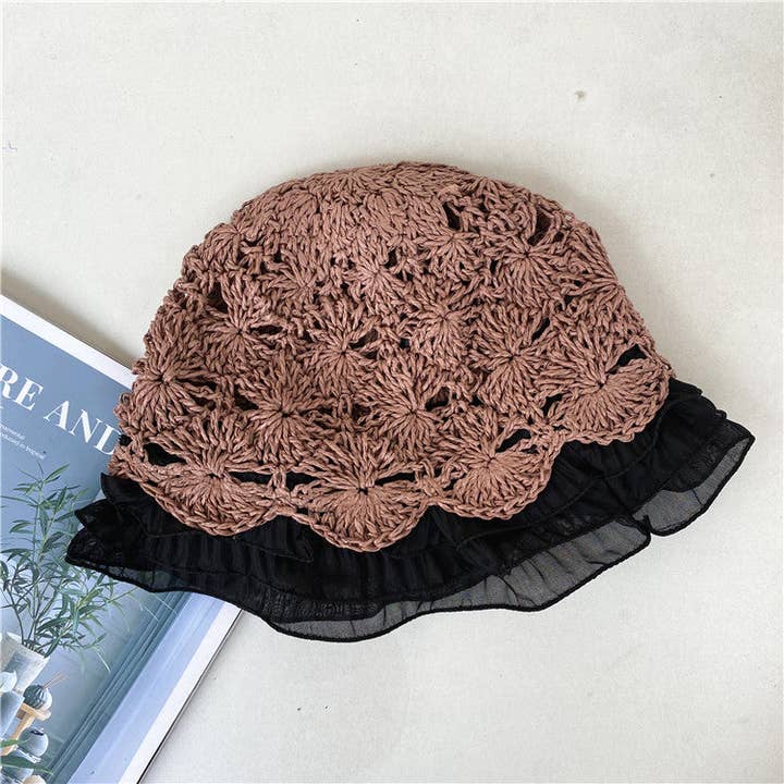 Ole - Wholesale Bucket Hat - Women's - Ruffle Lace Fisherman Hat C01279