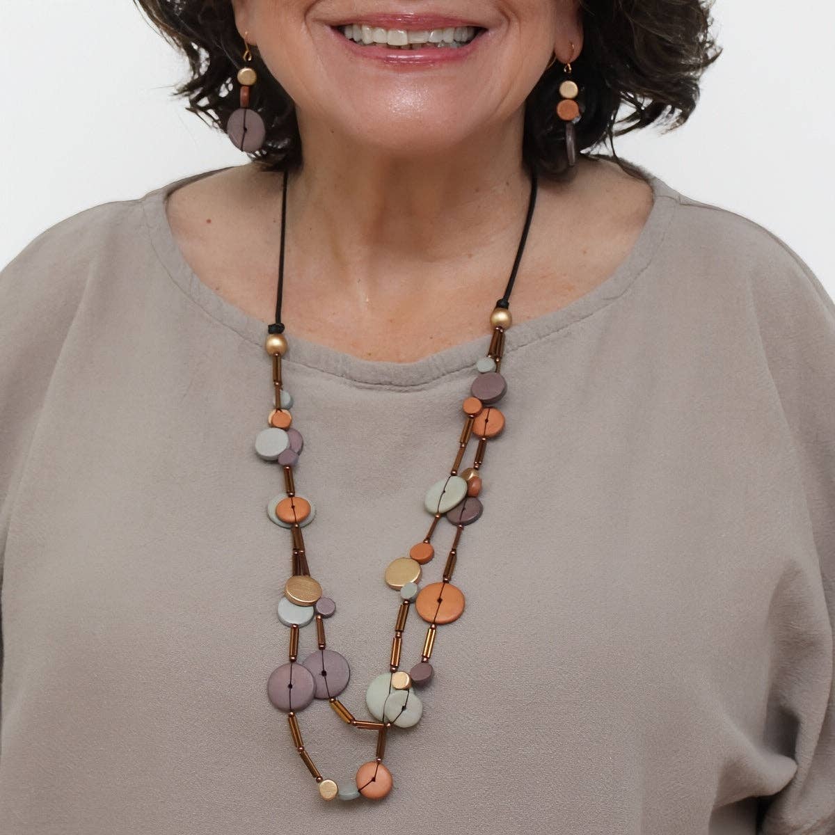 Sylca Designs - Wholesale Beaded/Pearl Necklace - Rust Cerelia Splendor Necklace1