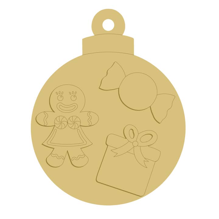 3D Christmas Ornament Unfinished Wood Cutout Style 2 for wholesale by Diverse Woodworking