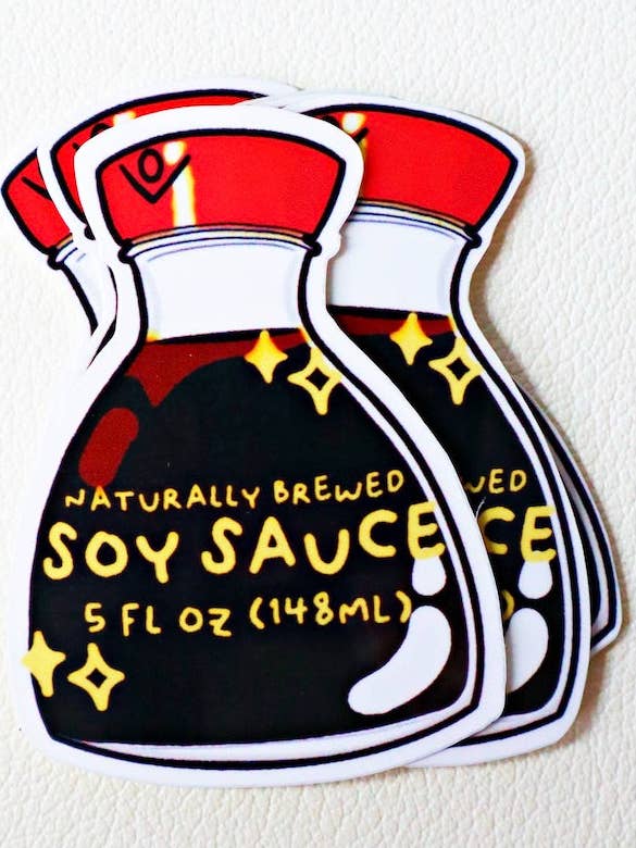 Sojasauce-Aufkleber | Asiatischer Lebensmittel-Aufkleber | Glänzend für den Großhandel von ElijahDeck