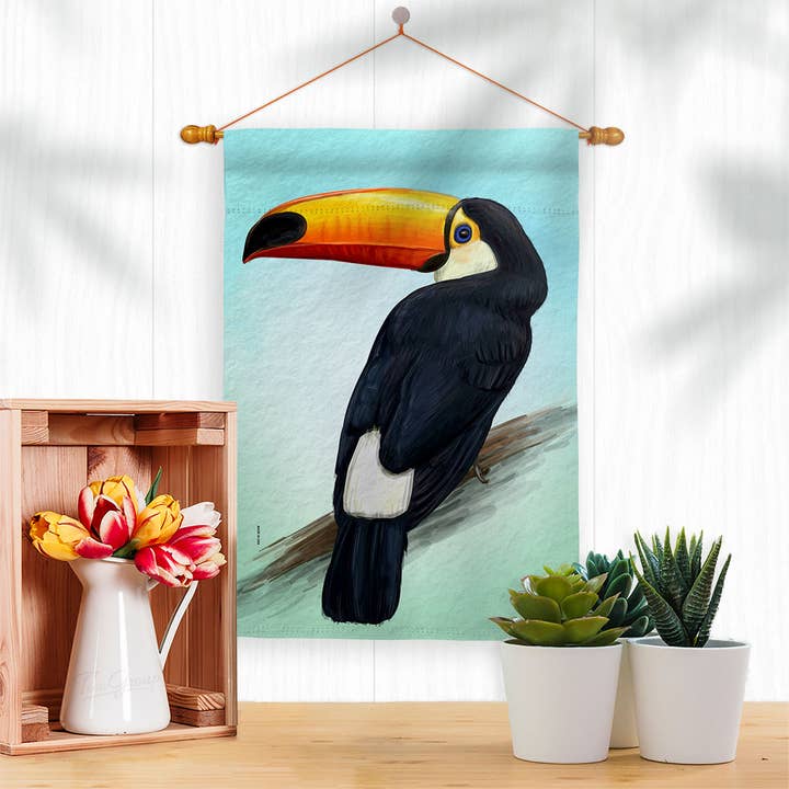 Two Group Flag Co – wholesale Flagga – Flagga Toco Toucan Bird Tropical Garden House 2-sidig hem2