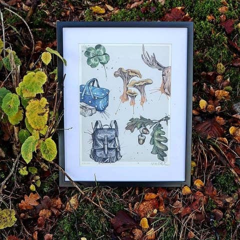 Tirages d'art 30 x 40 - « Dans la forêt » pour la vente par Emmeselle