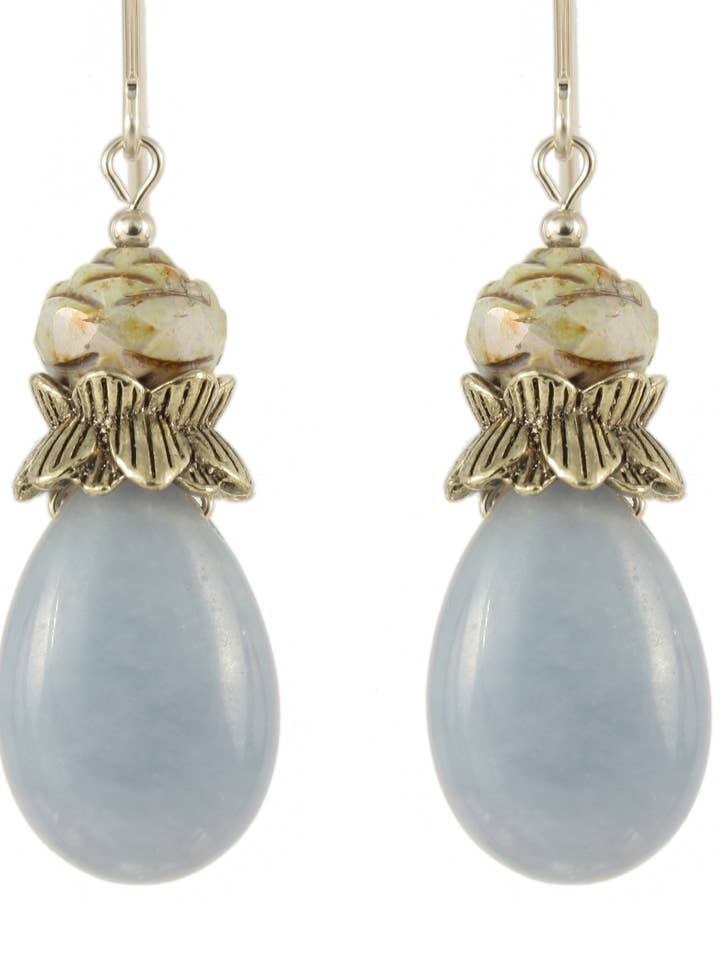 Durga Bloom Teardrop Earrings - Sterling Silver for wholesale by Ardent Designs