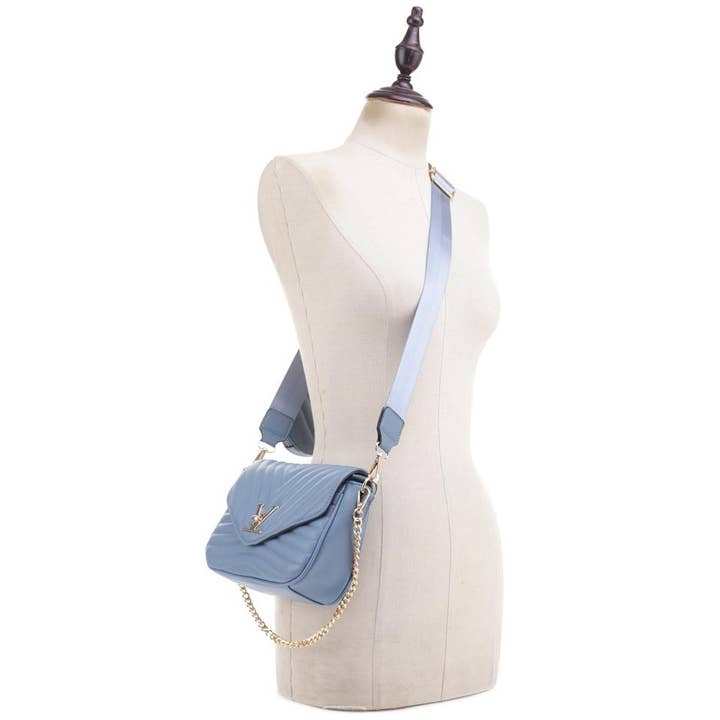 Paperdoll - Wholesale Crossbody Bag - Women's - 2IN1 V LINE CROSSBODY BAG WITH COIN PURSE SET