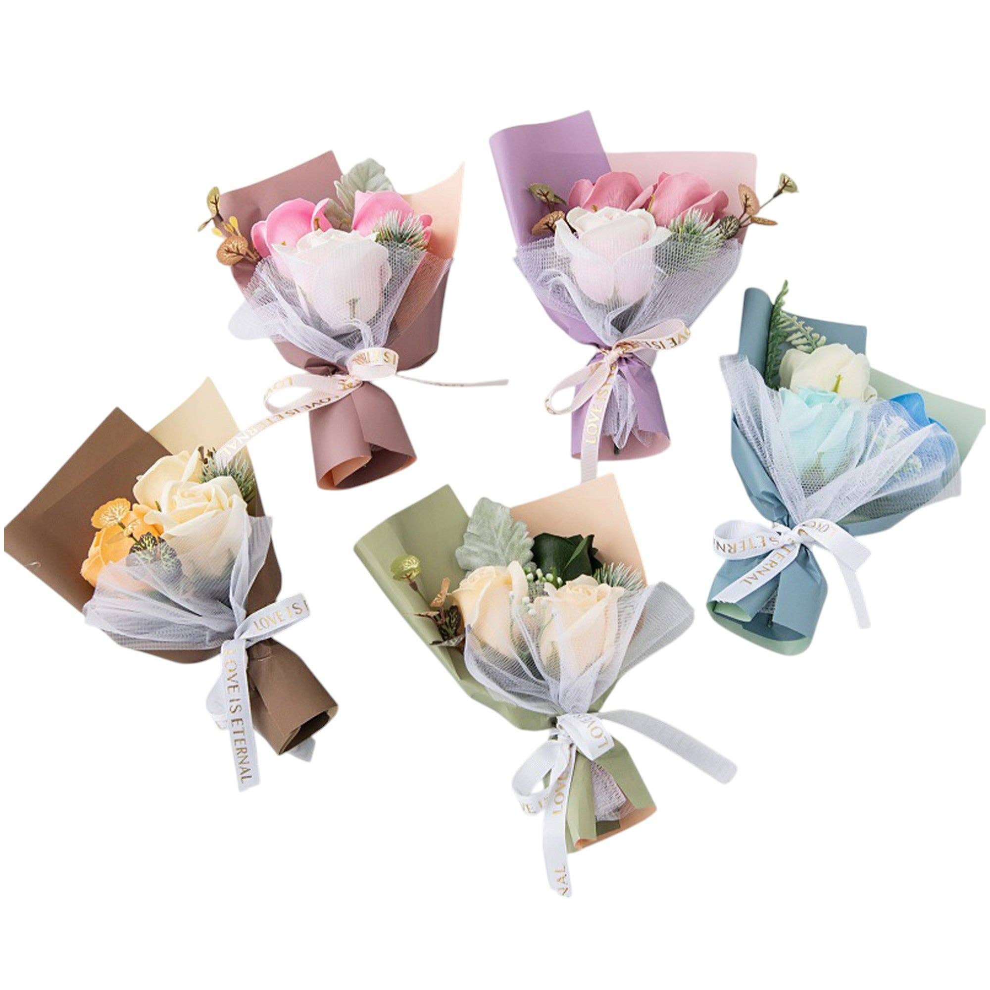 ASSORTED Mix Rose Short Stem Artificial Flower Bouquet FA006 (12PC) for wholesale on Faire1