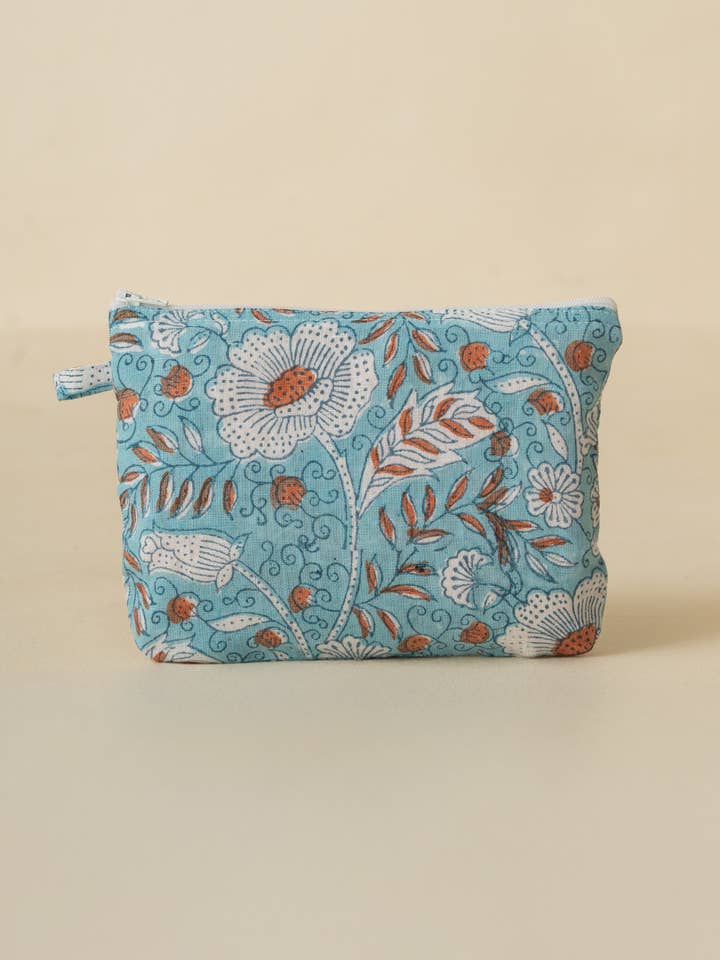 Minimalist Block Print Dios Linen Small Pouch – Everyday Use for wholesale by Live Linen