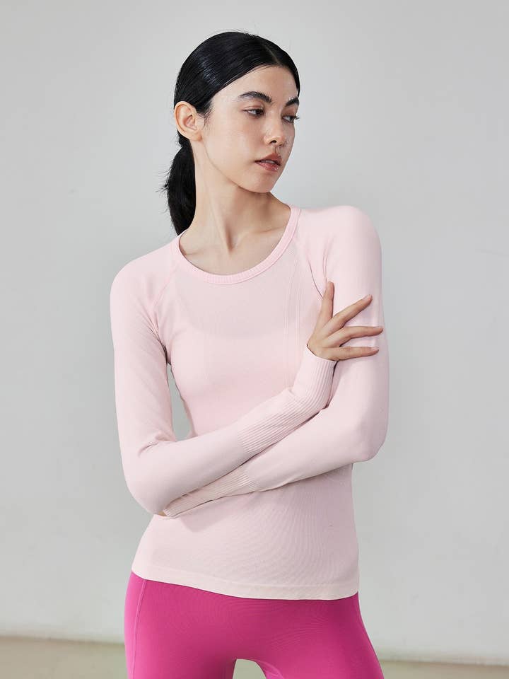 Top Ativo de Manga Comprida Elise Seamless Knit por atacado de 91thelabel