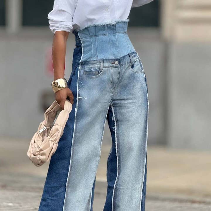 High-Waisted Wide Leg Denim Pants and other Purchase Wholesale fabric weights. Free Returns & Net 60 Terms on Faire trending on Faire.